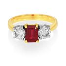 18Ct. Yellow Gold Ruby and Diamond Ring