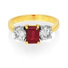 18Ct. Yellow Gold Ruby and Diamond Ring