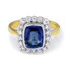 18Ct. Yellow Gold Tanzanite and Diamond Ring