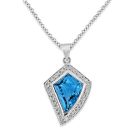 18Ct. White Gold Aquamarine And Diamond Pendant