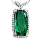 18Ct. White Gold Tourmaline And Diamond Pendant