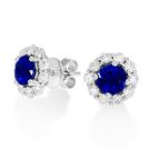 18Ct. White Gold Sapphire And Diamond Earrings