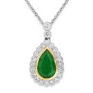 18Ct. Yellow Gold Emerald And Diamond Pendant