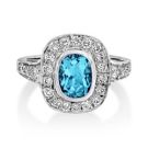 18Ct. White Gold Aquamarine And Diamond Ring