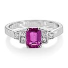 18Ct. White Gold Pink Sapphire And Diamond Ring
