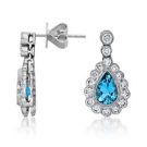 18Ct. White Gold Aquamarine And Diamond Earrings