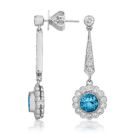 18Ct. White Gold Aquamarine And Diamond Earrings