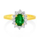 18Ct. Yellow Gold Emerald And Diamond Ring