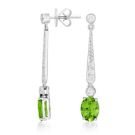 18Ct. White Gold Peridot And Diamond Earrings