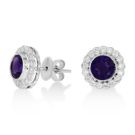 18Ct. White Gold Amethyst And Diamond Earrings