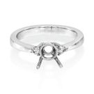 18Ct. White Gold Semi Set Ring For 5.2mm Round