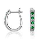18Ct. White Gold Emerald And Diamond Earrings