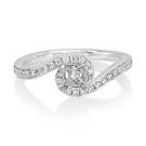 18Ct. White Gold Semi Set Ring For 4.4mm Round