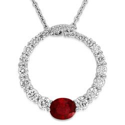 18Ct. White Gold Ruby And Diamond Pendant
