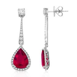 18Ct. White Gold Tourmaline And Diamond Earrings