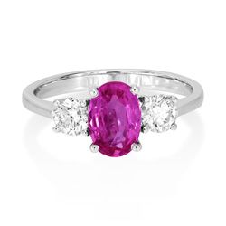 18Ct. White Gold Pink Sapphire And Diamond Ring