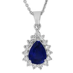 18Ct. White Gold Sapphire And Diamond Pendant