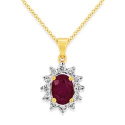 18Ct. Yellow Gold Ruby And Diamond Pendant