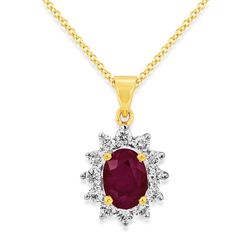 18Ct. Yellow Gold Ruby And Diamond Pendant