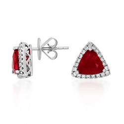 18Ct. White Gold Tourmaline And Diamond Earrings