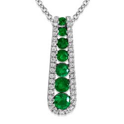 18Ct. White Gold Emerald And Diamond Pendant