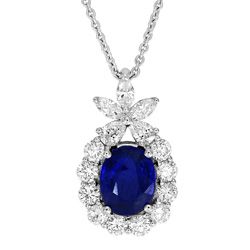 18Ct. White Gold Sapphire And Diamond Pendant