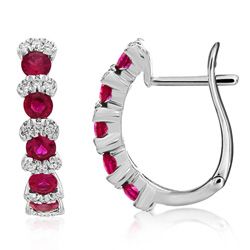 18Ct. White Gold Ruby and Diamond Earrings