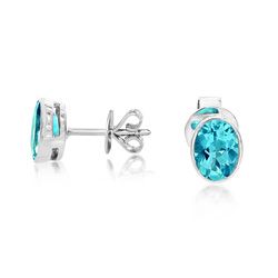 18Ct. White Gold Aquamarine and Diamond Earrings