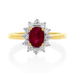 18Ct. Yellow Gold Ruby and Diamond Ring