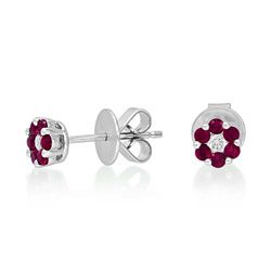 18ct. White Gold Ruby And Diamond Earrings