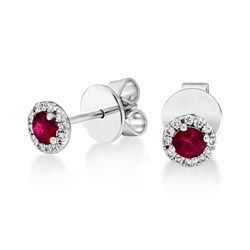 18ct. White Gold Ruby And Diamond Earrings