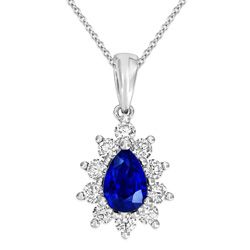 18Ct. White Gold Sapphire and Diamond Pendant