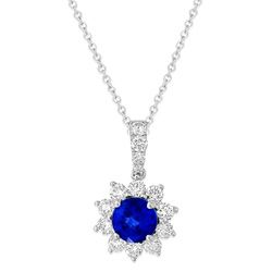 18Ct. White Gold Sapphire and diamond Pendant