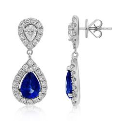 18Ct. White Gold Sapphire and Diamond Earrings
