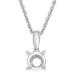 18Ct. White Gold Pendant Mount For 3.00mm Round