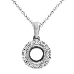 18Ct. Yellow Gold Semi Set Pendant for 6.50 mm Round