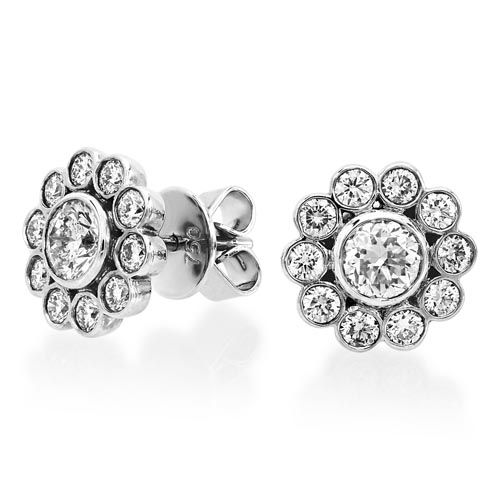 18Ct. White Gold Diamond Earrings<