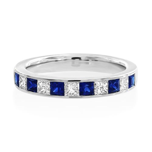 18Ct. White Gold Sapphire And Diamond Ring<