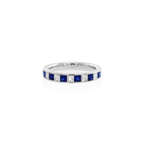 18Ct. White Gold Sapphire And Diamond Ring<