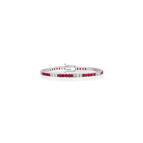 18Ct. White Gold Ruby And Diamond Bracelet<