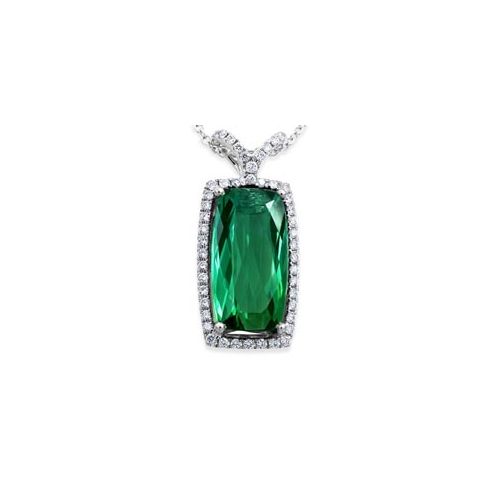 18Ct. White Gold Tourmaline And Diamond Pendant<