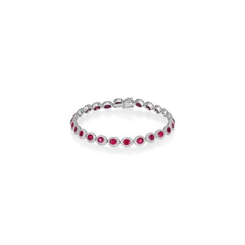 18Ct. White Gold Ruby And Diamond Bracelet<