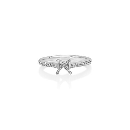 Platinum Semi Set Ring For 4.5mm Princess<
