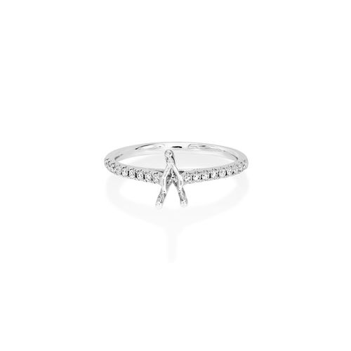 Platinum Semi Set Ring For 6x4mm Pear Shape<