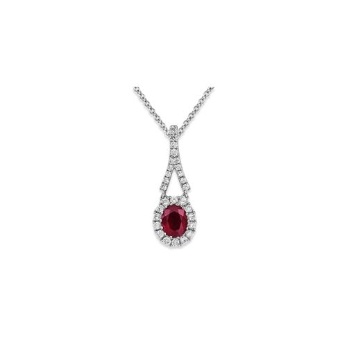 18Ct. White Gold Ruby And Diamond Pendant<