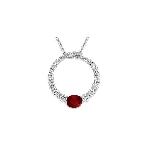 18Ct. White Gold Ruby And Diamond Pendant<