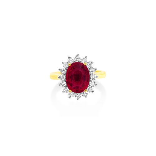 18Ct. Mix Gold Tourmaline and Diamond Ring<