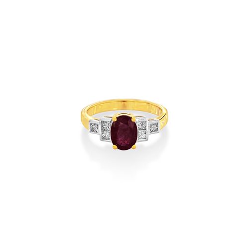 18Ct. Yellow Gold Ruby And Diamond Ring<