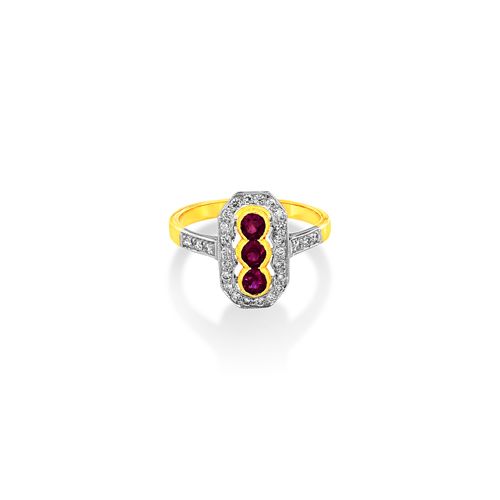 18Ct. Yellow Gold Ruby And Diamond Ring<