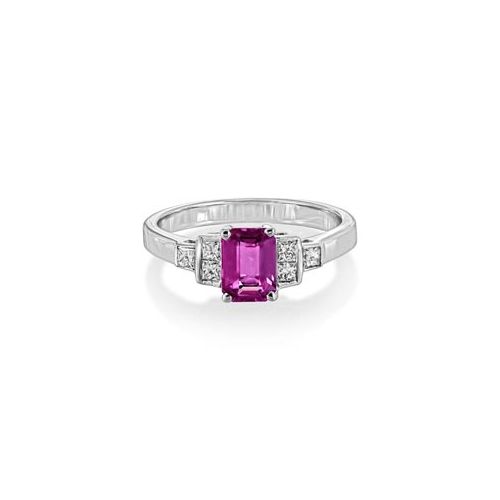 18Ct. White Gold Pink Sapphire And Diamond Ring<